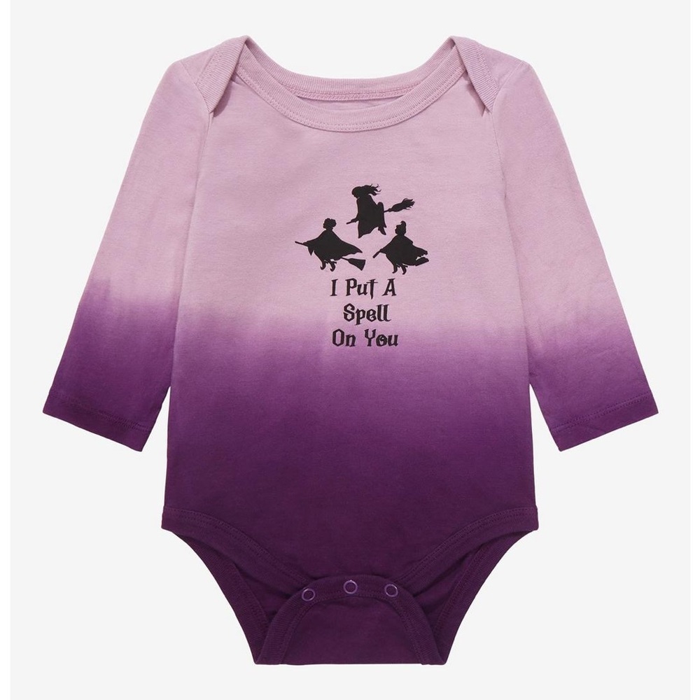 Disney Hocus Pocus Put a Spell on You Dip-Dye Infant One-Piece-NWT